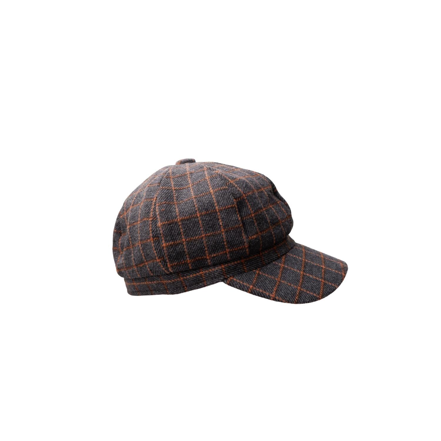 Rosina Checked kasket – Dark Grey
